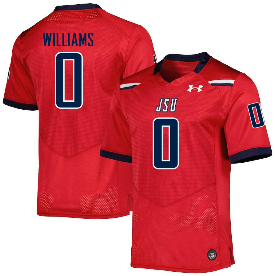 Jackson State Tigers #0 Jeremiah Williams College Football Jerseys,Uniforms-Red